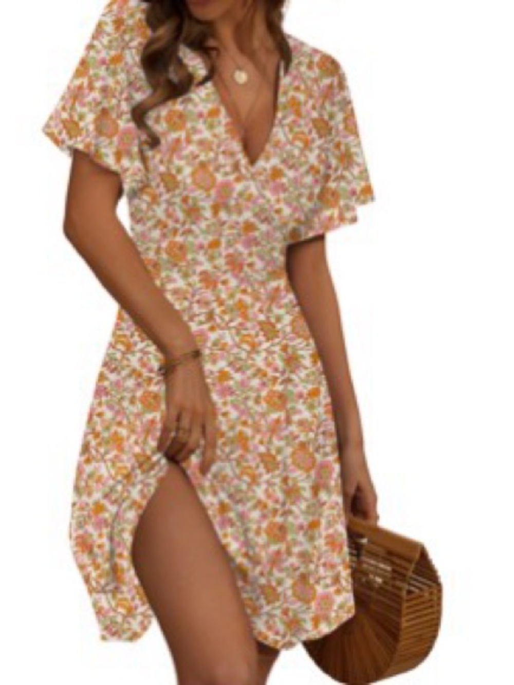 FENSACE Bohemian Floral
Midi Dress Sz XL Boho Bohemian